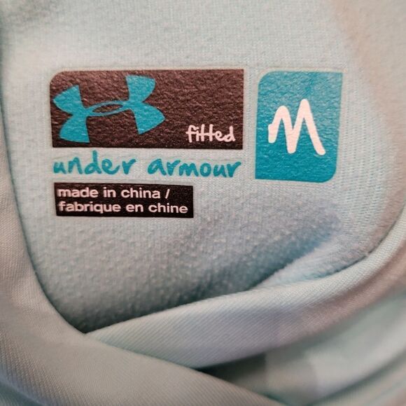 Under Armour Women's ColdGear Fitted Aqua Hooded Long Sleeve Top - Picture 2 of 14